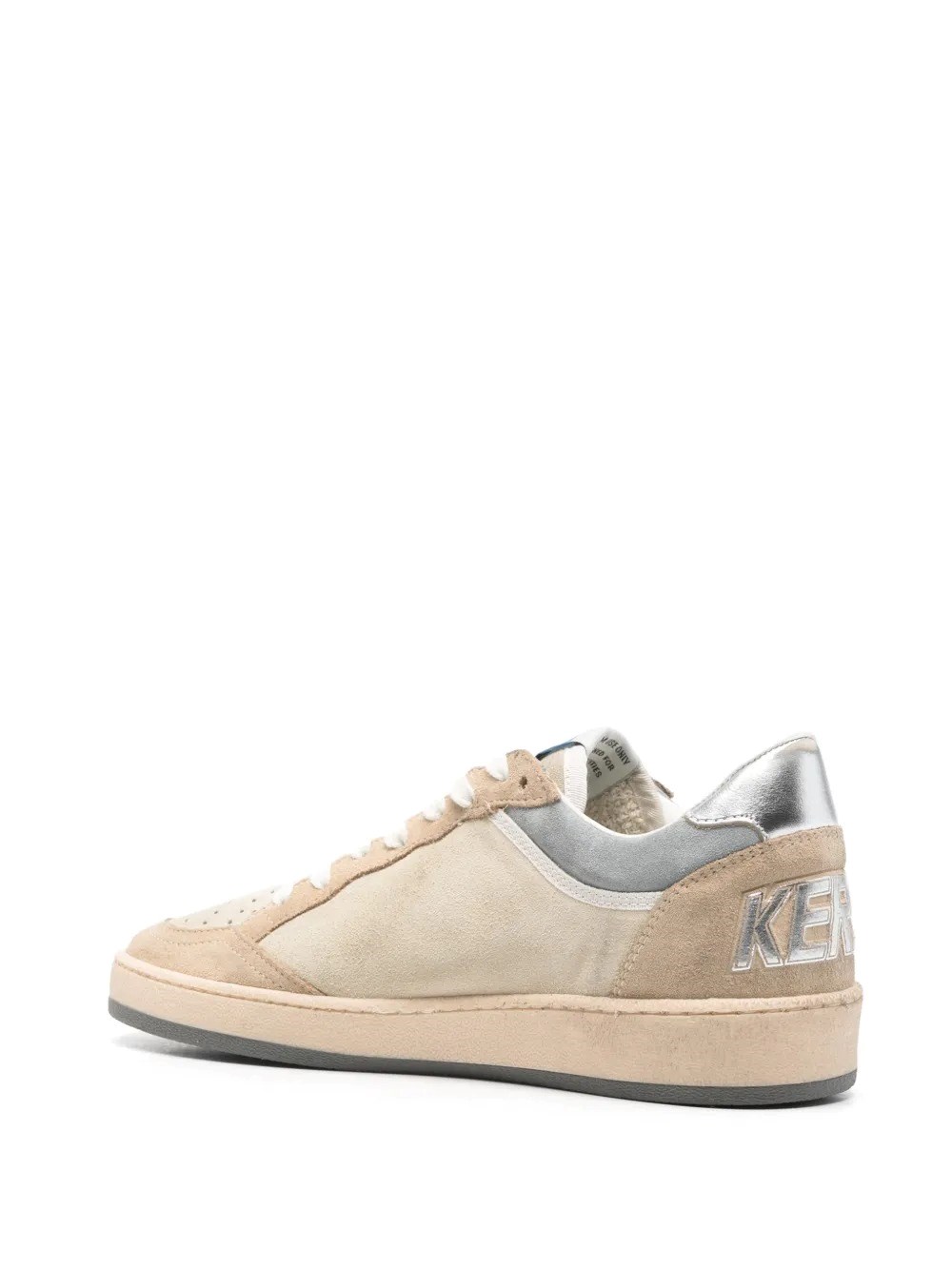 BALL STAR TWO-TONE SUEDE SNEAKERS WITH LAMINATED LEATHER STAR