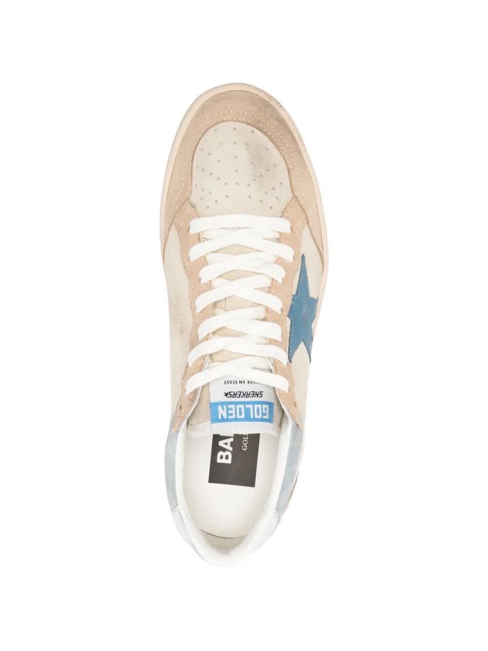 BALL STAR TWO-TONE SUEDE SNEAKERS WITH LAMINATED LEATHER STAR