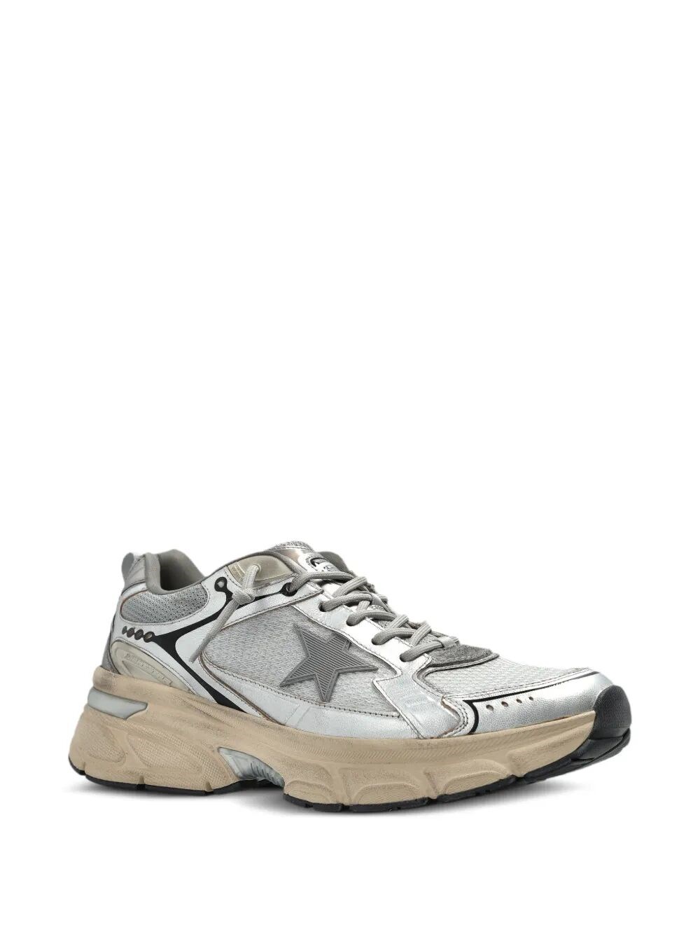 LIGHTSTAR LAMINATED LEATHER AND MESH SNEAKERS
