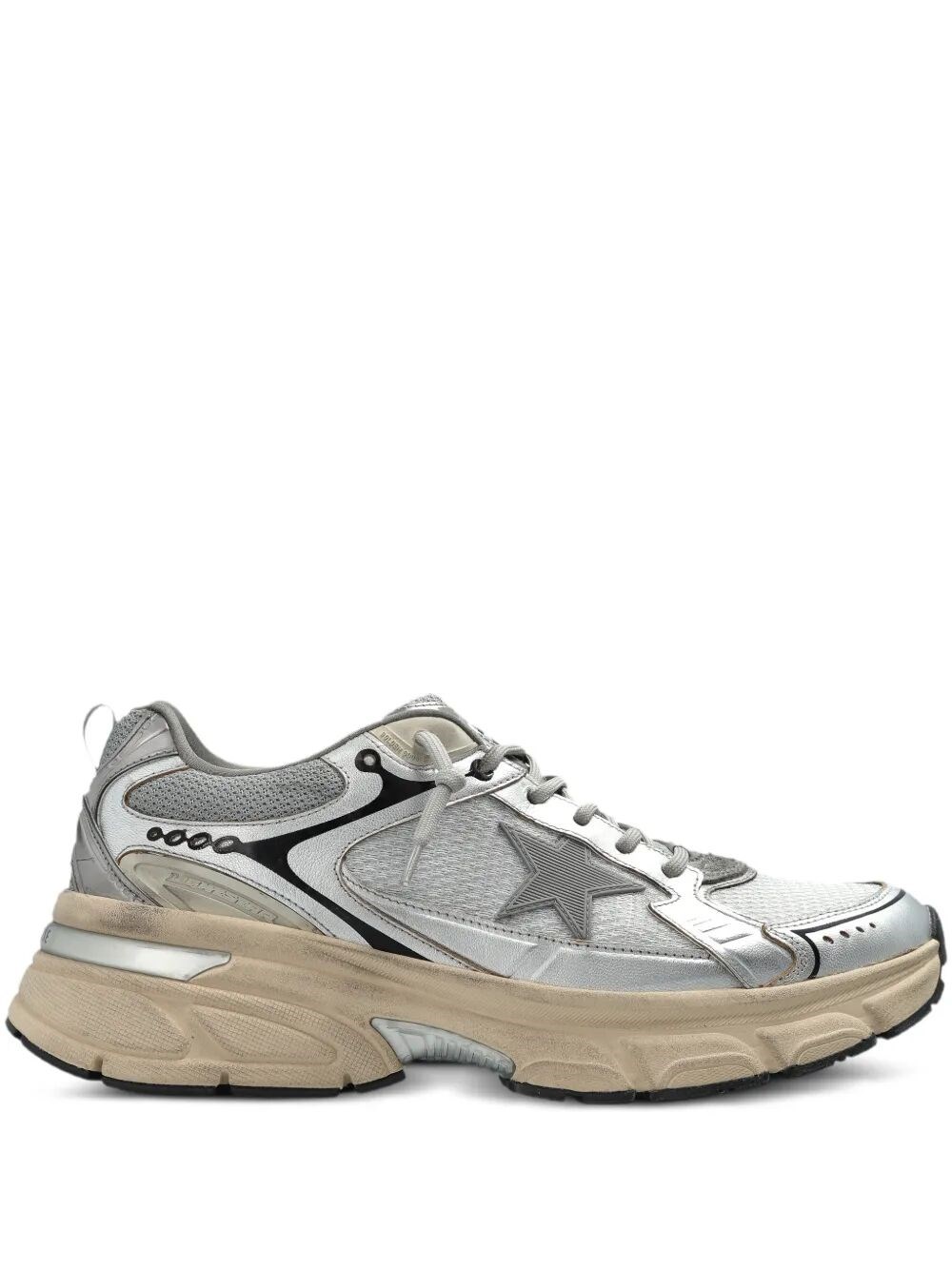 LIGHTSTAR LAMINATED LEATHER AND MESH SNEAKERS