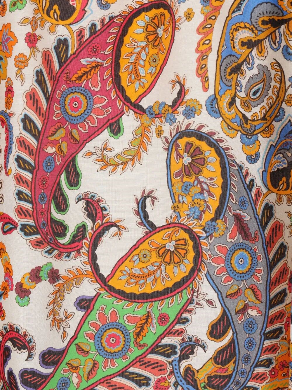 PAISLEY-PRINT TIE-NECK SILK BLEND BLOUSE