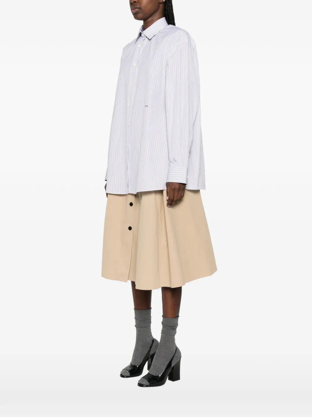 DOUBLE-STRIPE COTTON POPLIN SHIRT