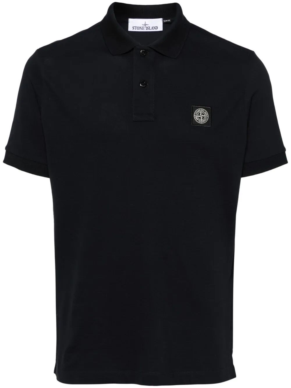 Stone Island Men's Blue Slim Fit Cotton Piqué Polo