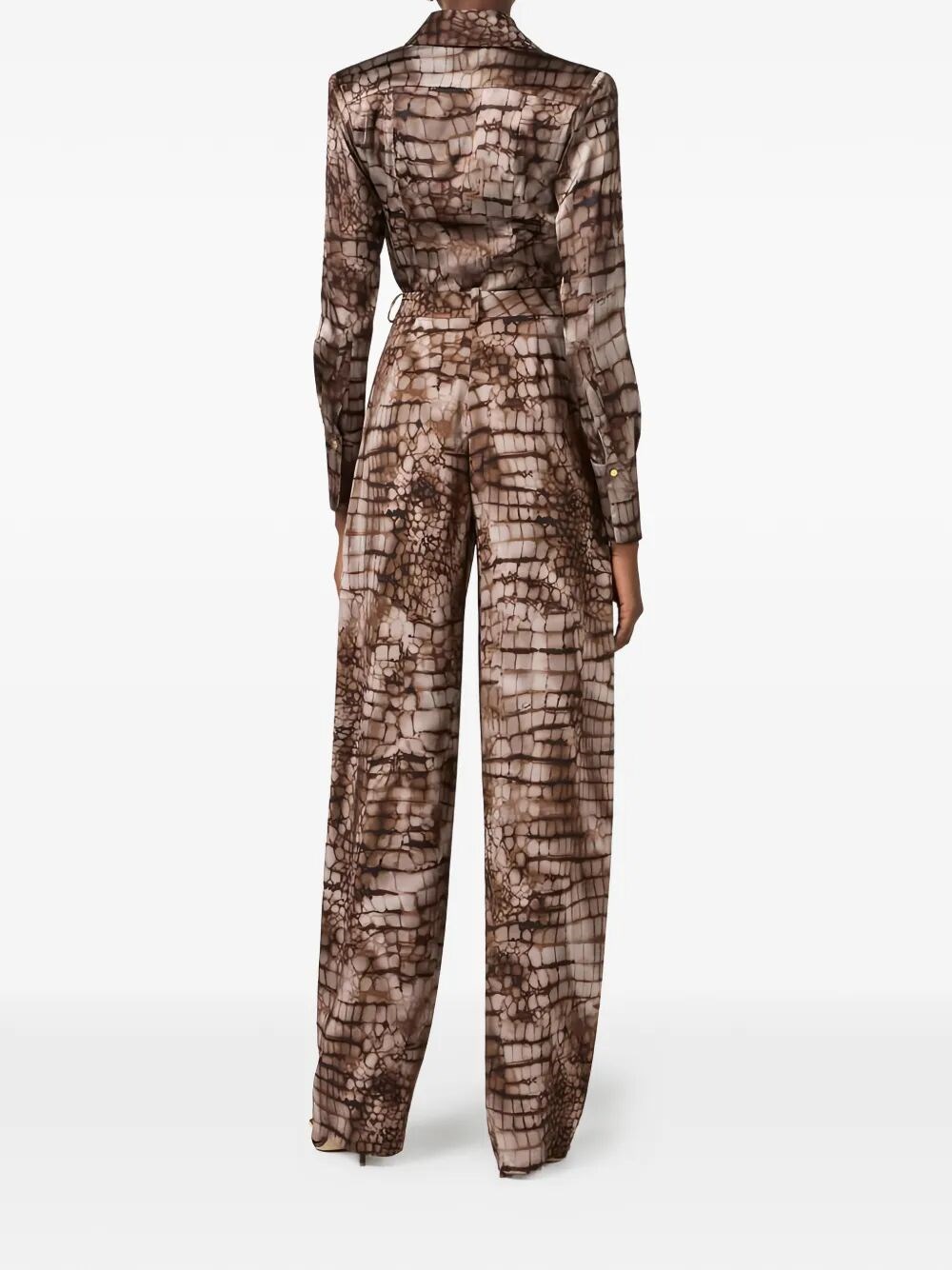 ALLIGATOR-PRINT SATIN SHIRT