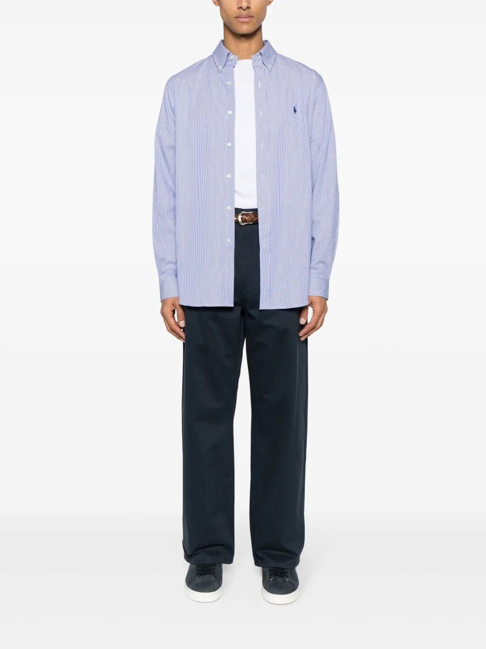 SLIM FIT STRIPED STRETCH POPLIN SHIRT