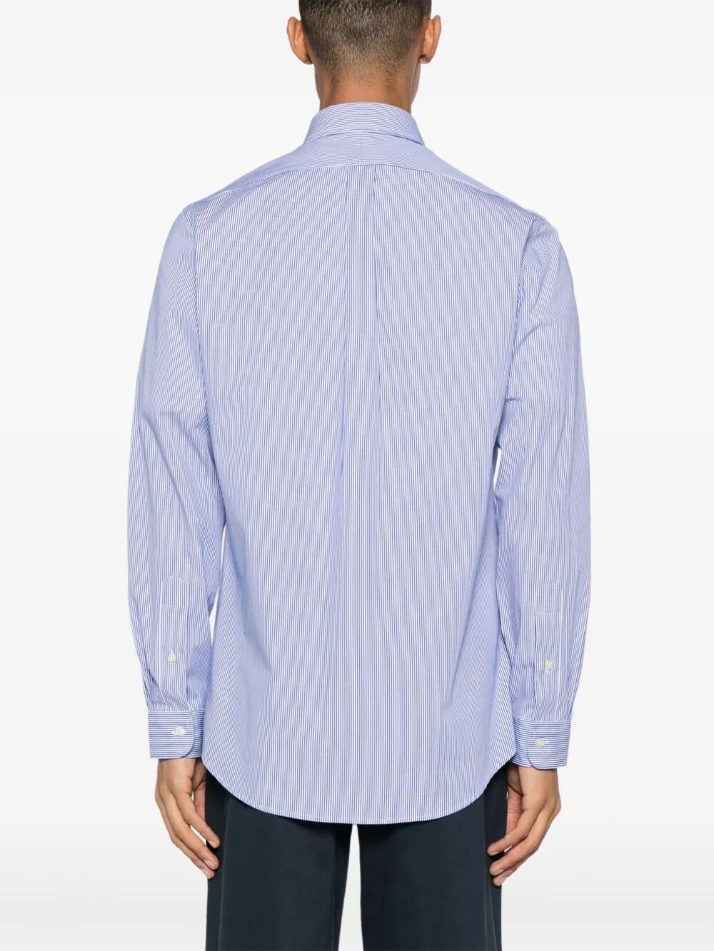 SLIM FIT STRIPED STRETCH POPLIN SHIRT