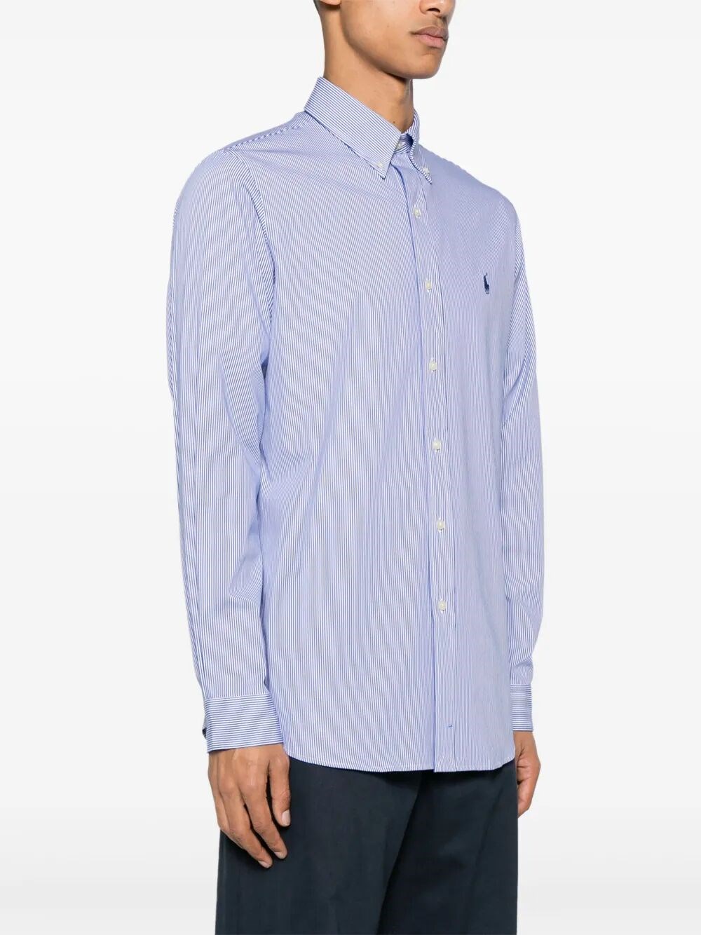 SLIM FIT STRIPED STRETCH POPLIN SHIRT