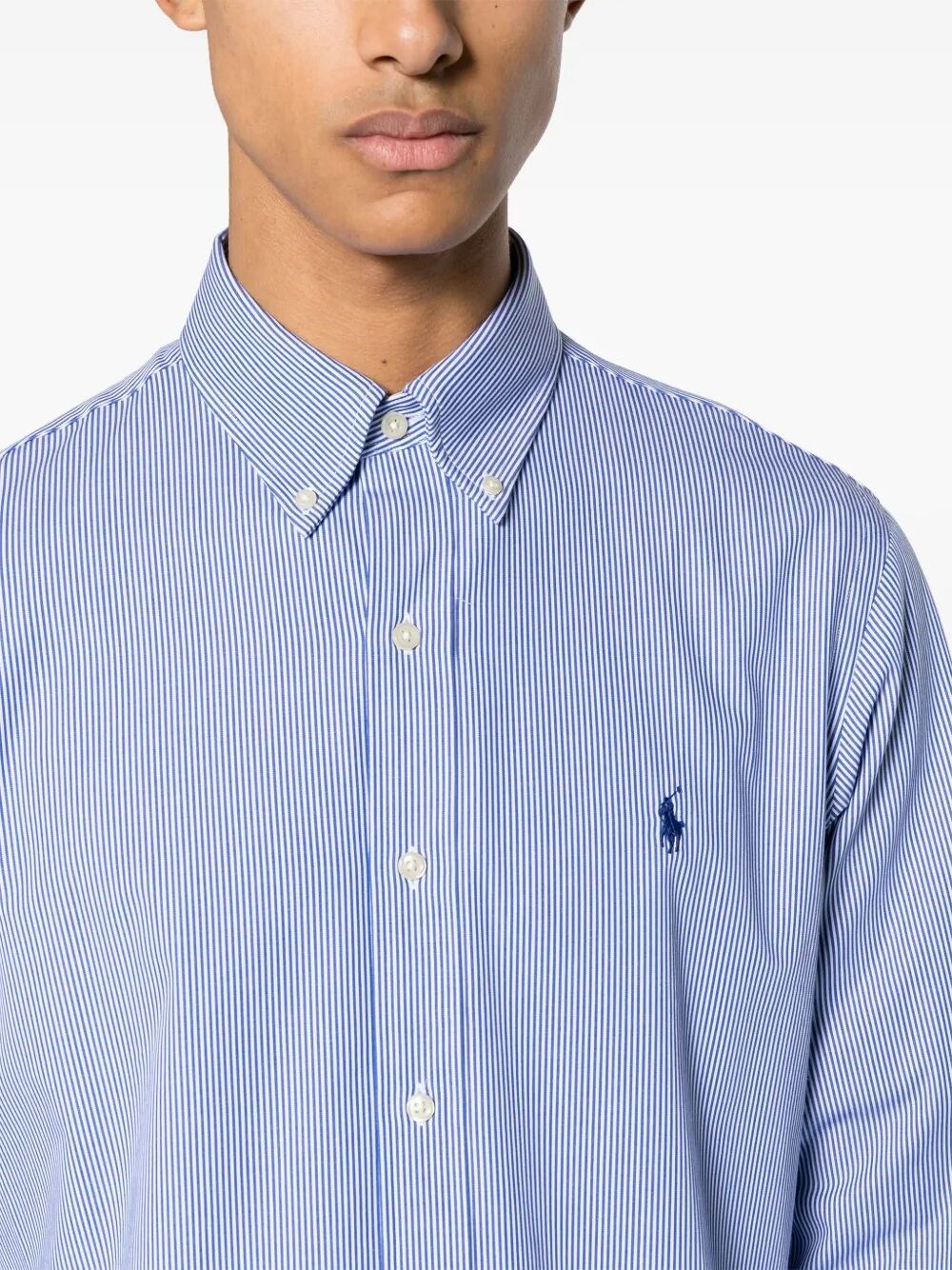 SLIM FIT STRIPED STRETCH POPLIN SHIRT