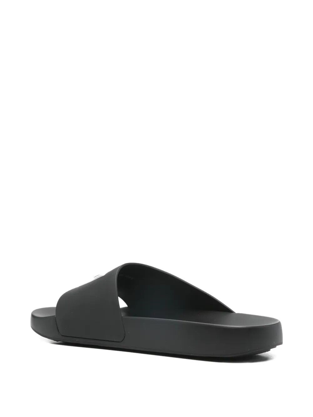 LABEL SLIDE FLAT MULES IN RUBBER