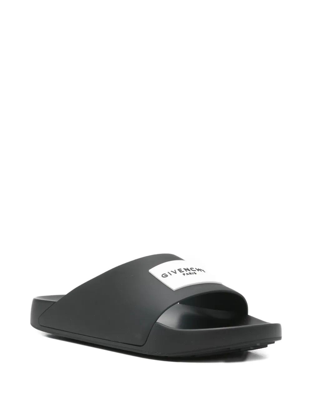 LABEL SLIDE FLAT MULES IN RUBBER
