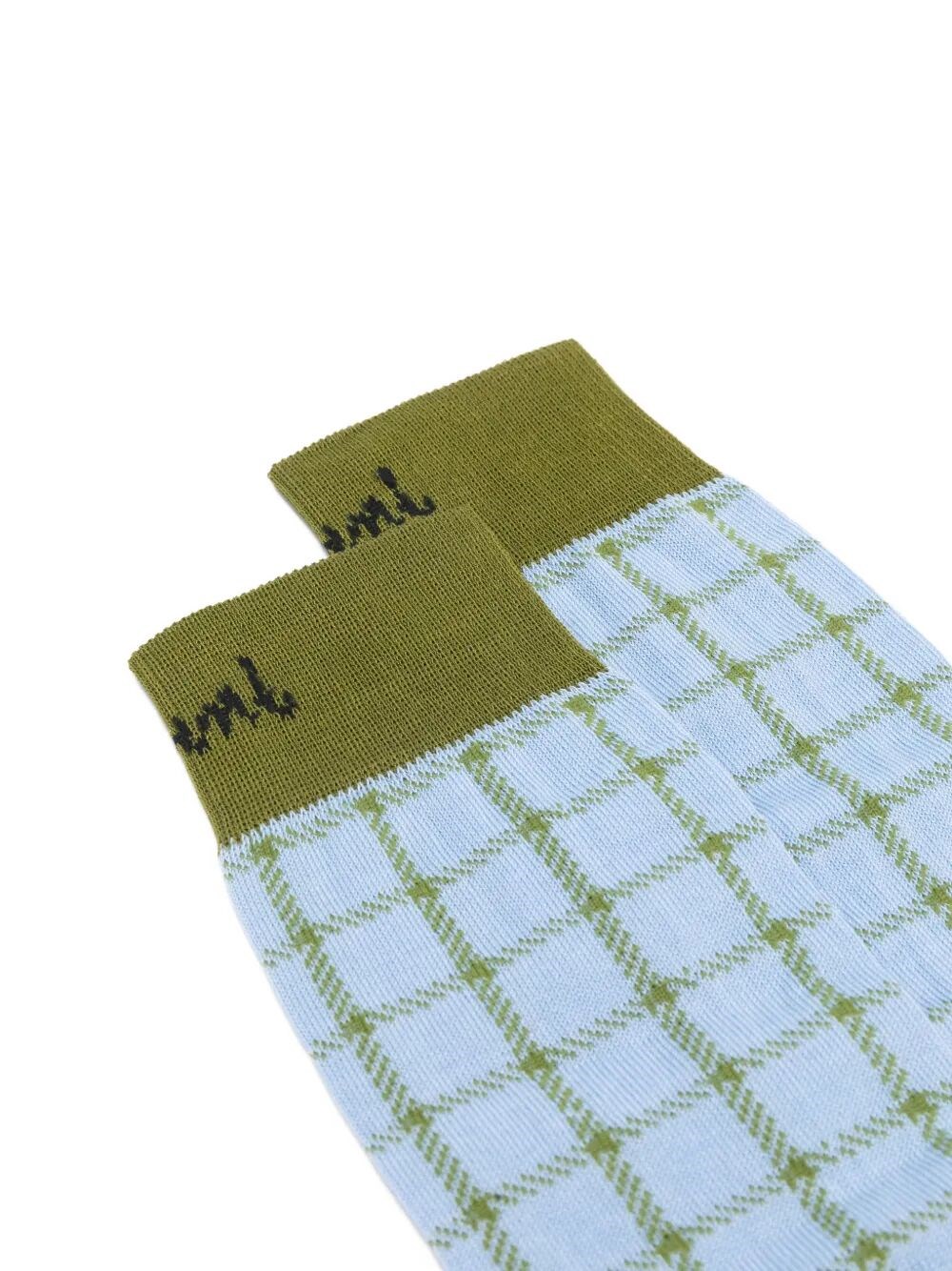 KNEE-HIGH COTTON SOCKS WITH JACQUARD CHECK