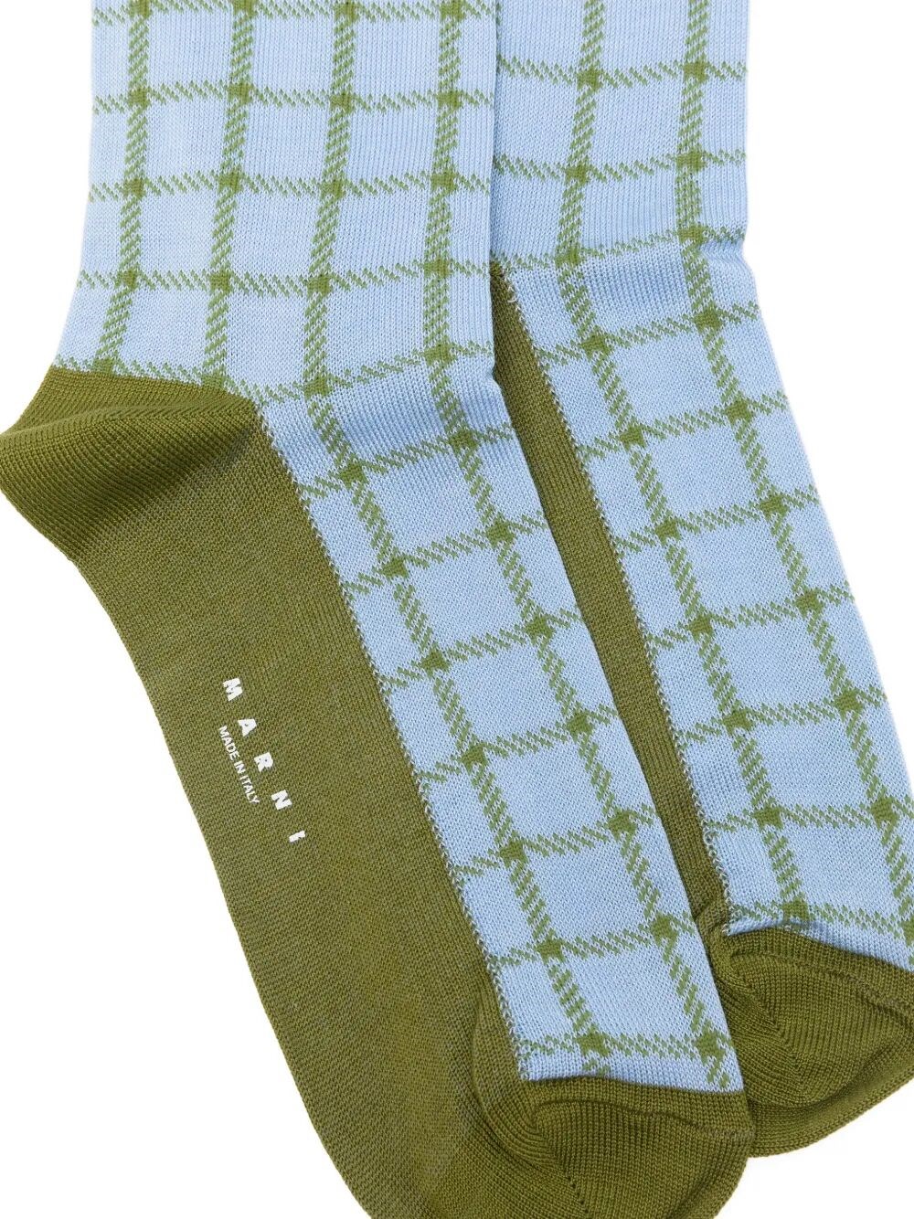 KNEE-HIGH COTTON SOCKS WITH JACQUARD CHECK