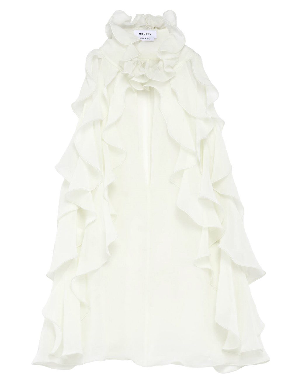WOMEN`S RUFFLED TOP IN CREAM