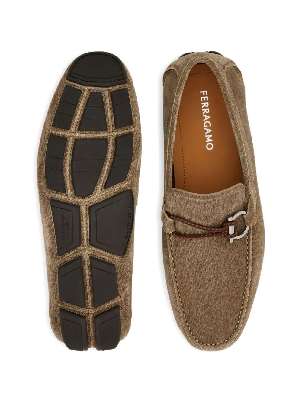 SUEDE DRIVER LOAFERS WITH BRAIDED LEATHER LACE