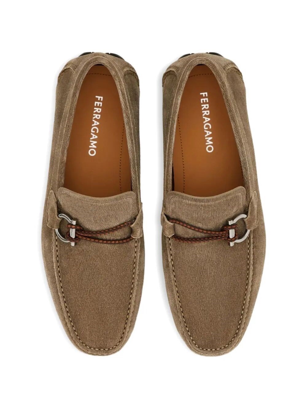 SUEDE DRIVER LOAFERS WITH BRAIDED LEATHER LACE