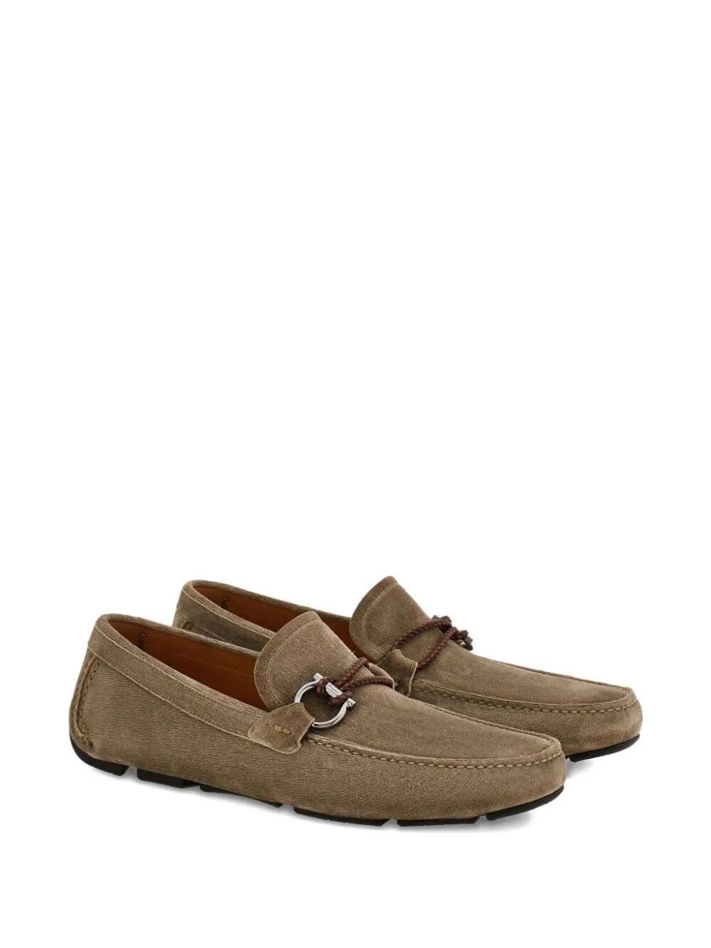 SUEDE DRIVER LOAFERS WITH BRAIDED LEATHER LACE