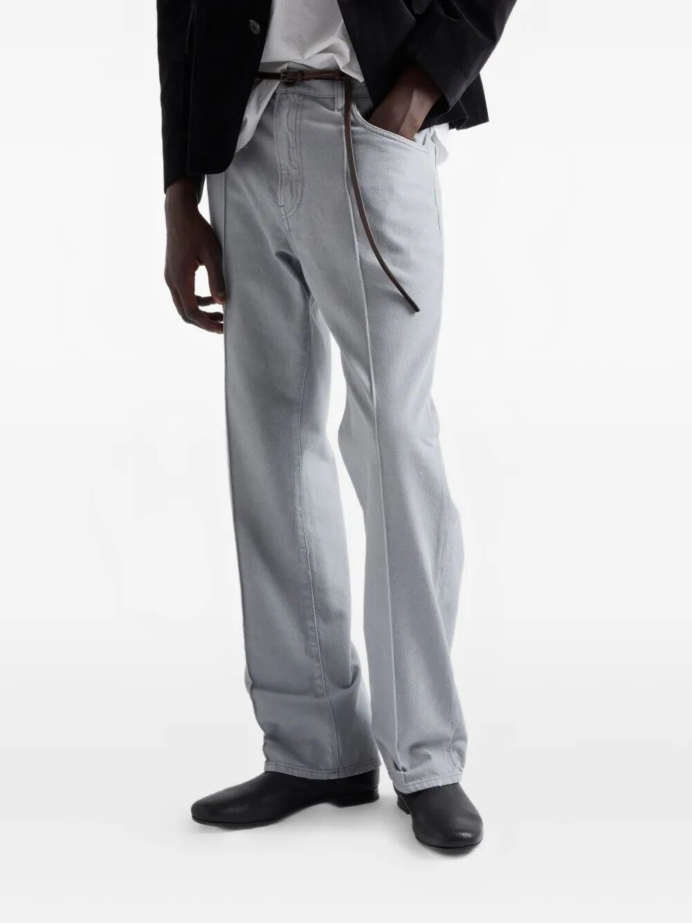 DENIM WASHED FIVE-POCKET JEANS