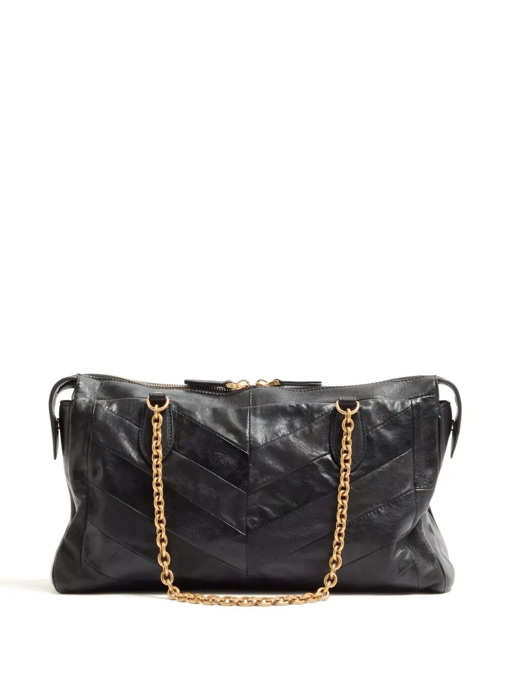 VALENTINO GARAVANI PANTHEA SHOULDER BAG IN NAPPA LEATHER WITH CHEVRON PATTERN