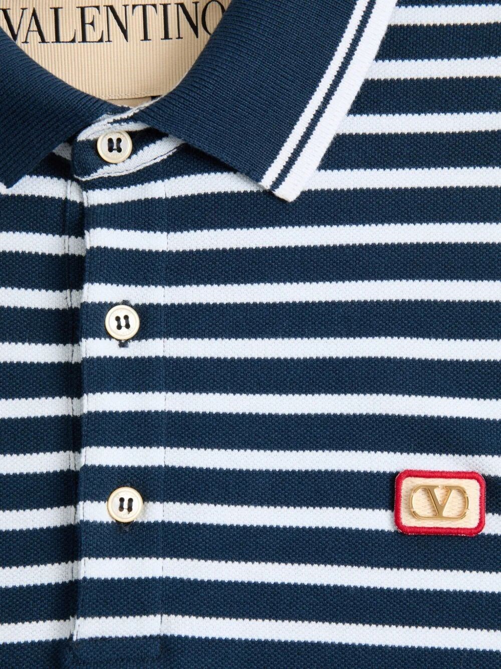 VALENTINO COTTON PIQUÉ POLO WITH VLOGO PATCH