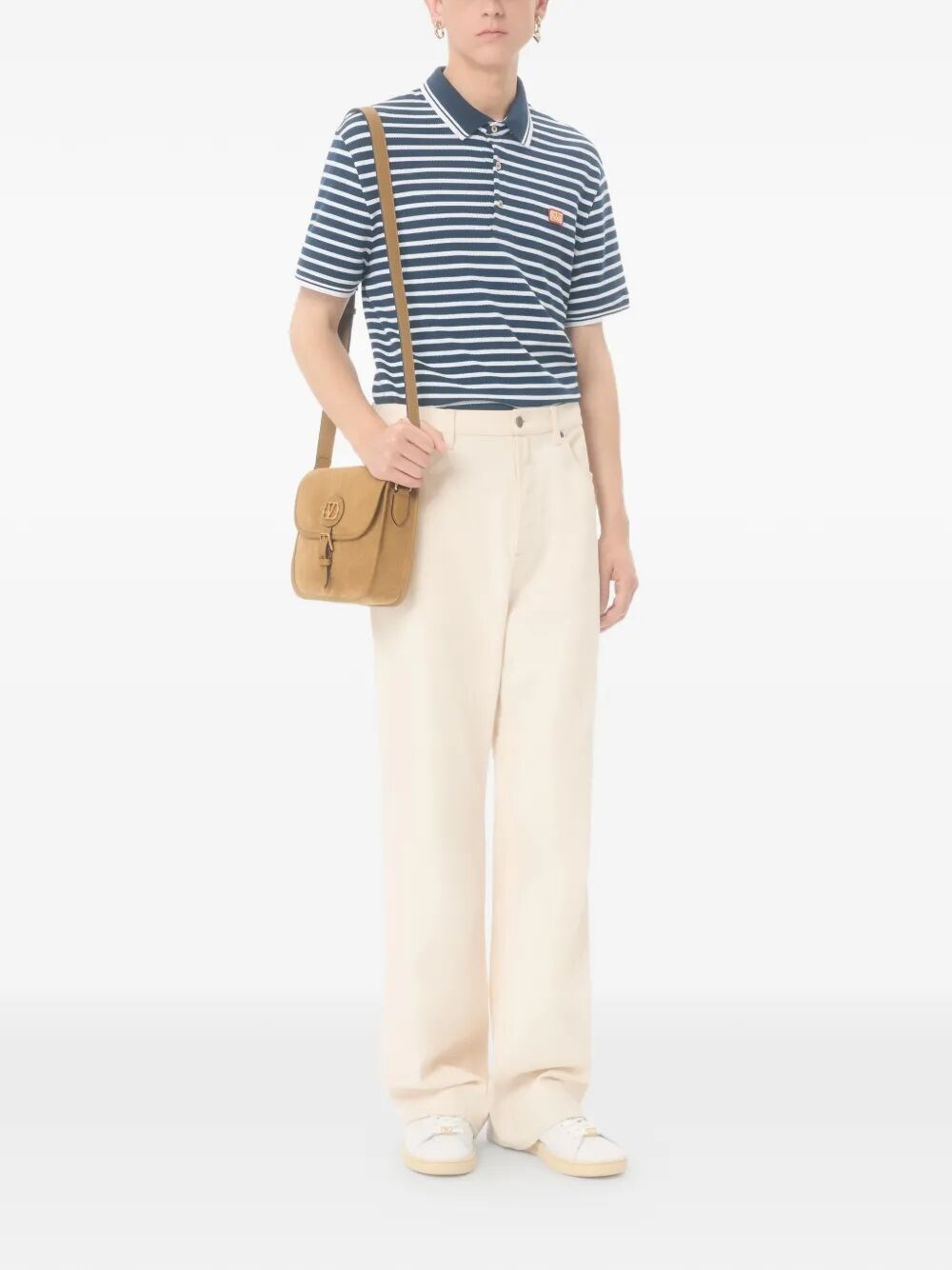 VALENTINO COTTON PIQUÉ POLO WITH VLOGO PATCH