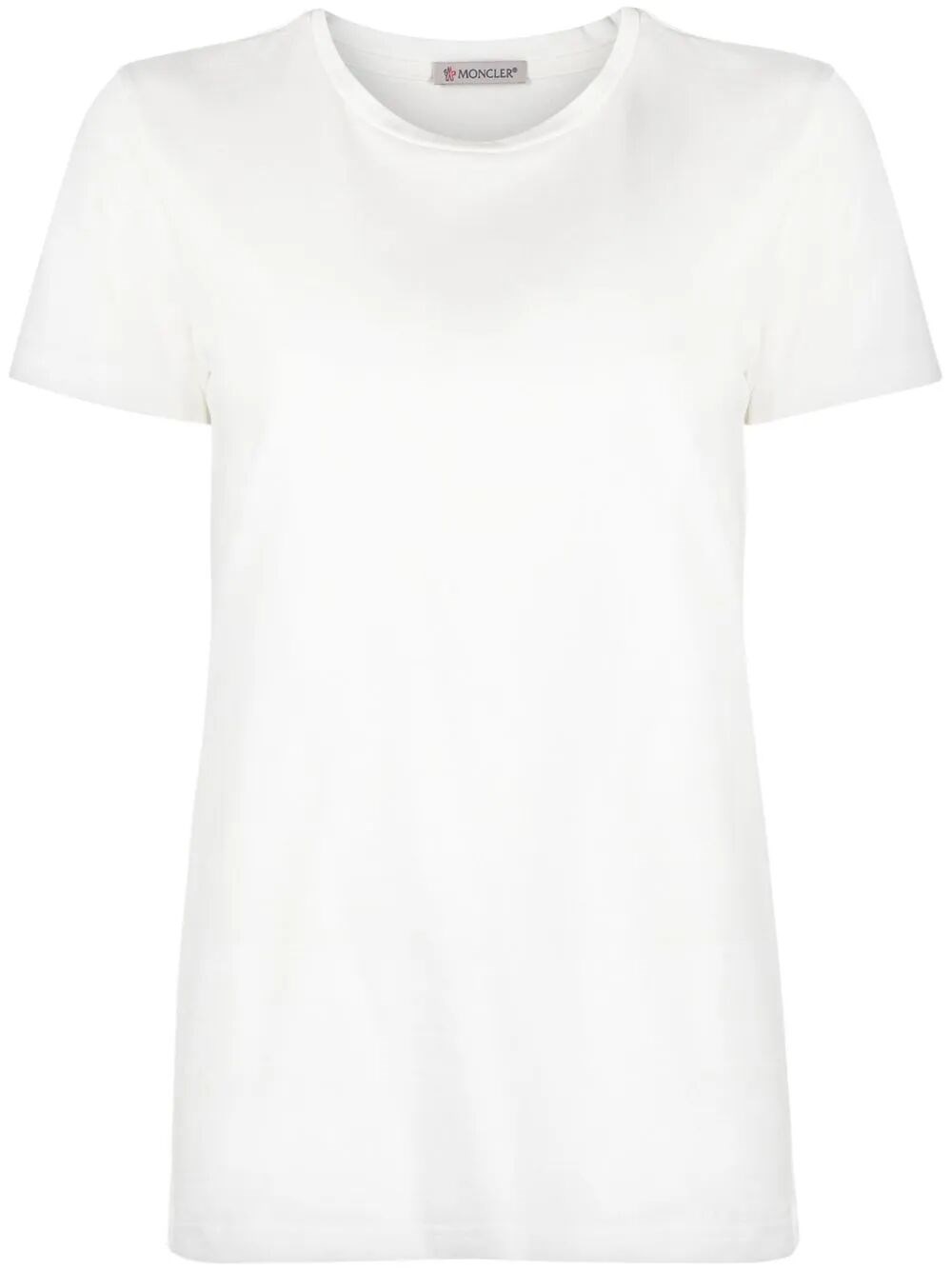 Moncler Women's White Cotton Jersey T-Shirt With Logo Patch
