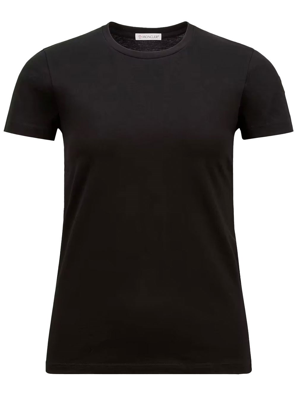 Moncler Women's Black Cotton Jersey T-Shirt With Logo Patch