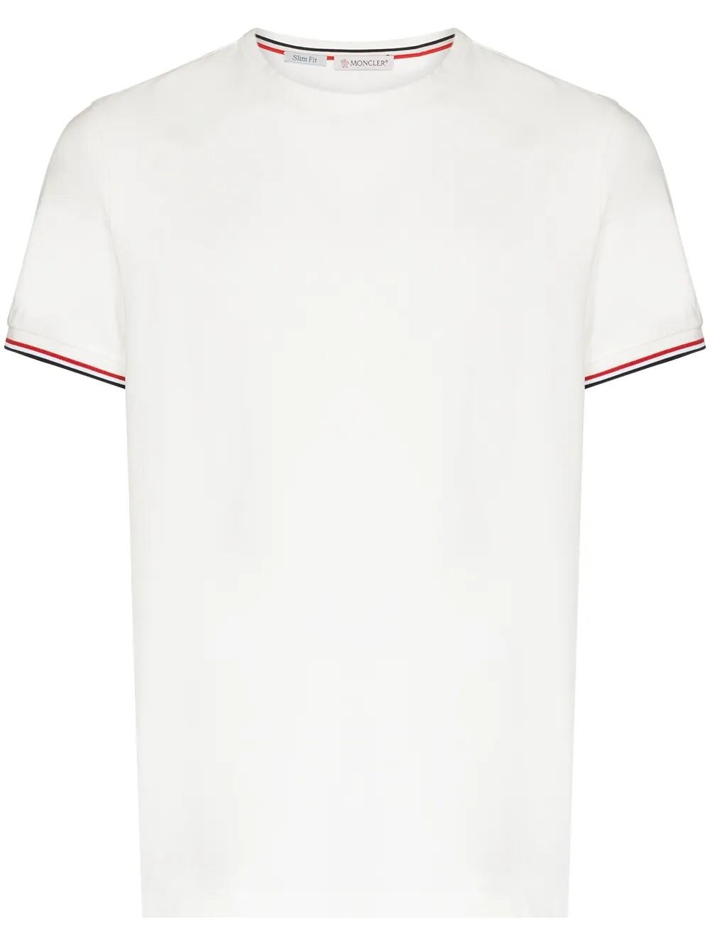 TRICOLOUR-TRIMMED COTTON T-SHIRT