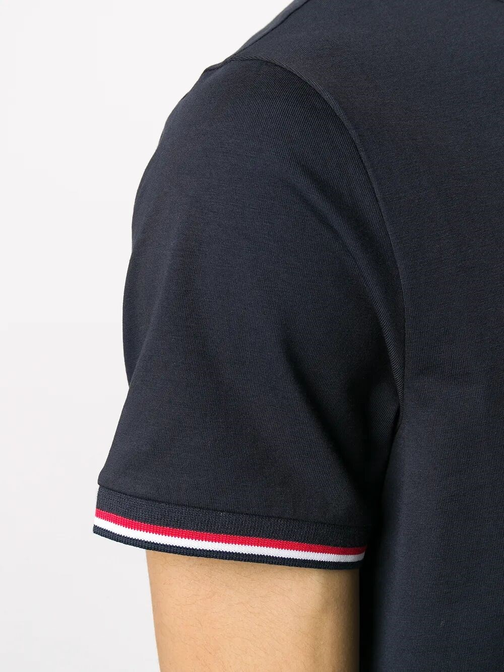 TRICOLOUR-TRIMMED COTTON T-SHIRT