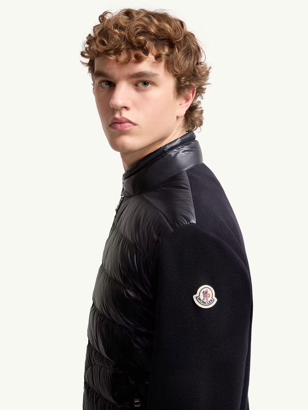 PADDED WOOL ZIP-UP CARDIGAN