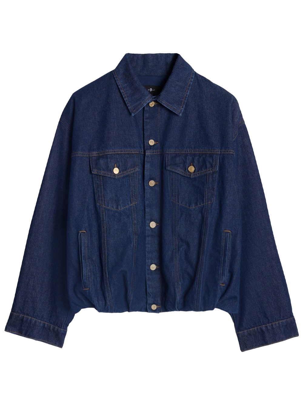 GATHERED DENIM JACKET