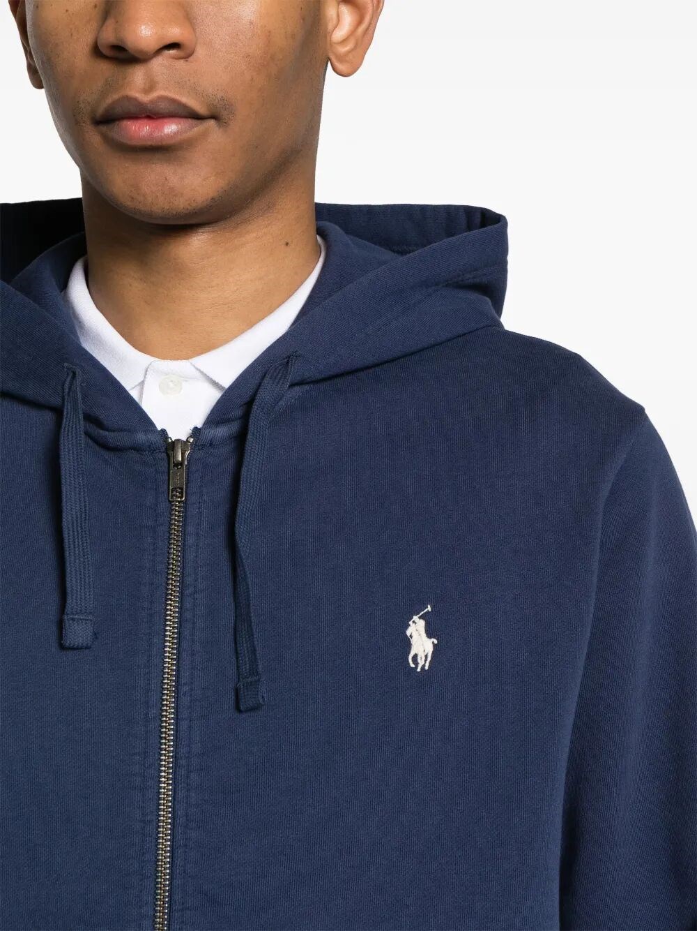 FULL-ZIP COTTON JERSEY HOODIE