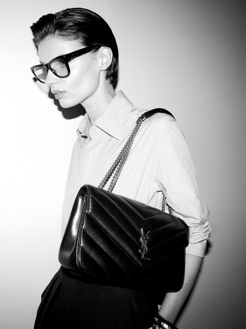 LOULOU MEDIA IN PELLE DI AGNELLO TRAPUNTATA