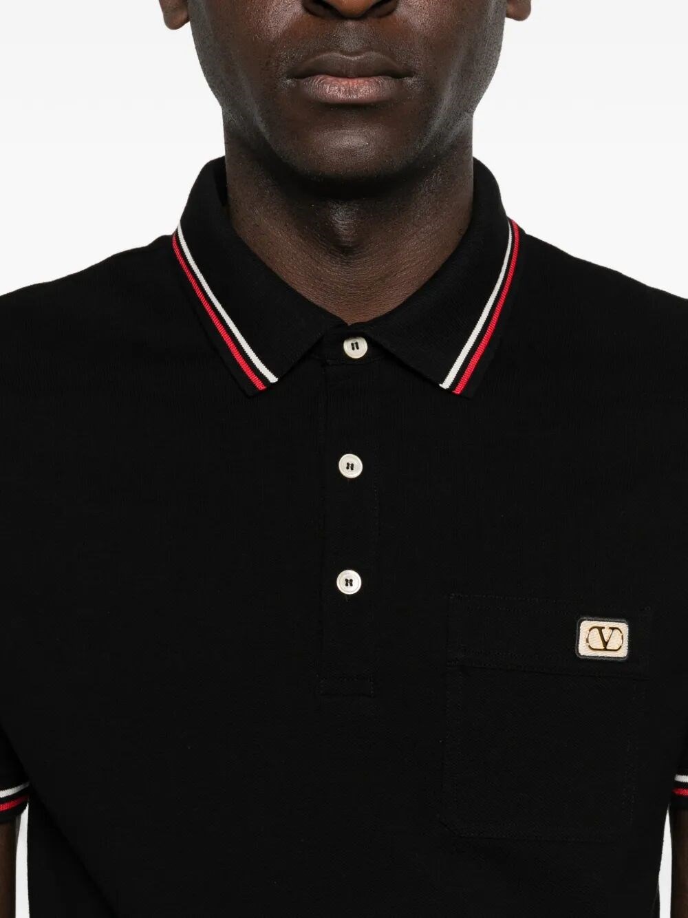 COTTON PIQUET POLO SHIRT WITH VLOGO PATCH