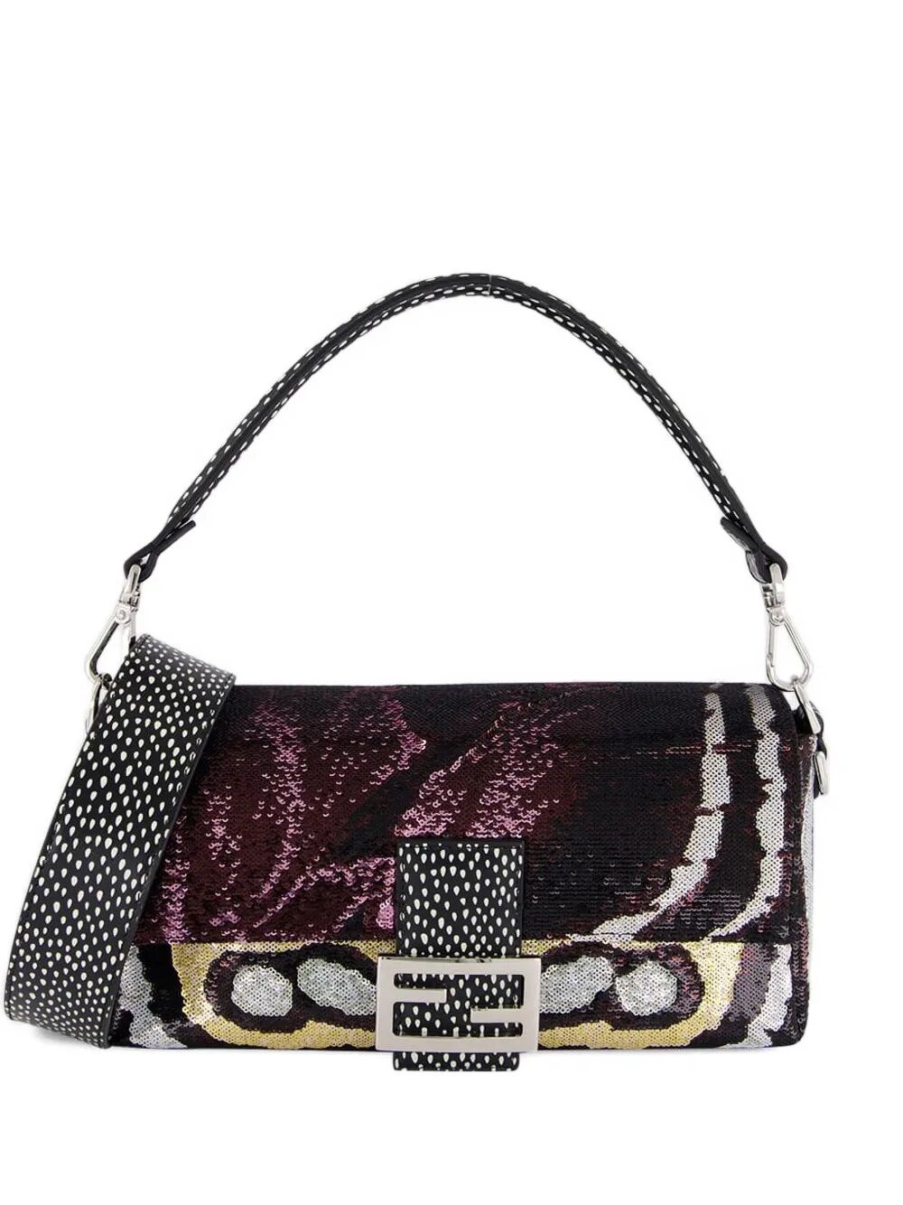 BAGUETTE BAG IN MULTICOLOR NIGHT BUTTERFLY SEQUINS