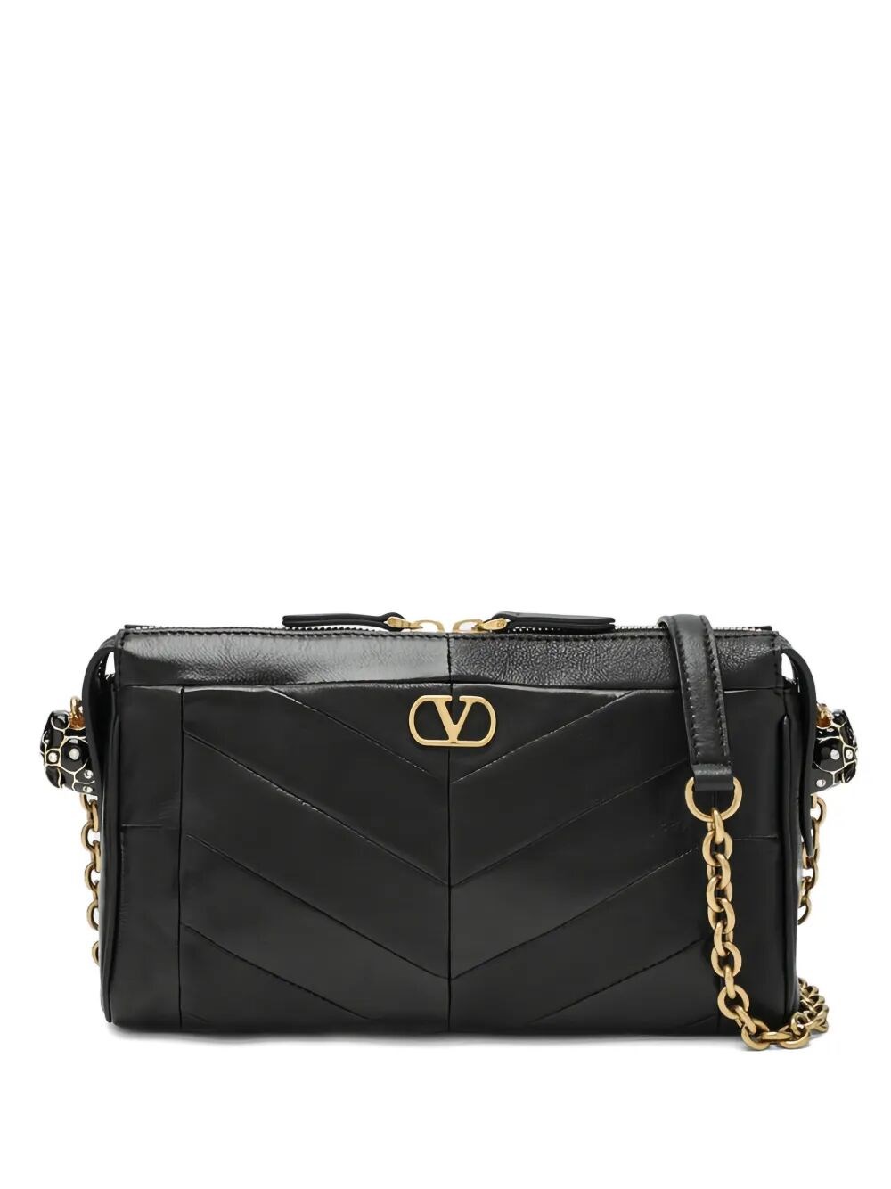 Valentino Garavani Women's Black Small Shoulder Bag Panthea In Na