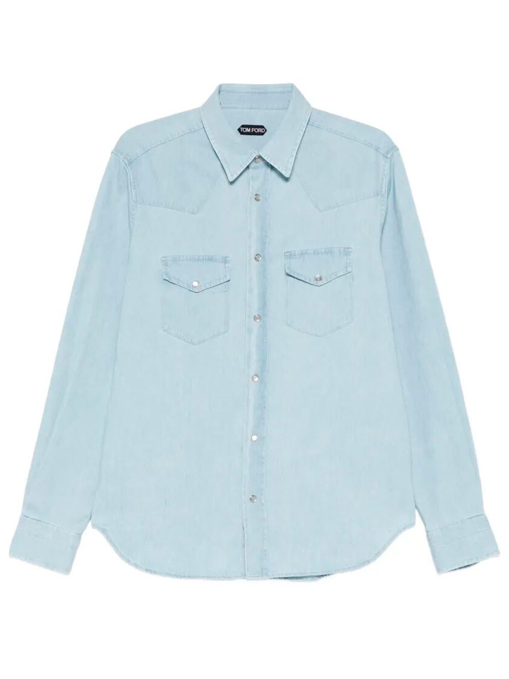 Tom Ford Men's Blue Denim Chambray Western Shirt