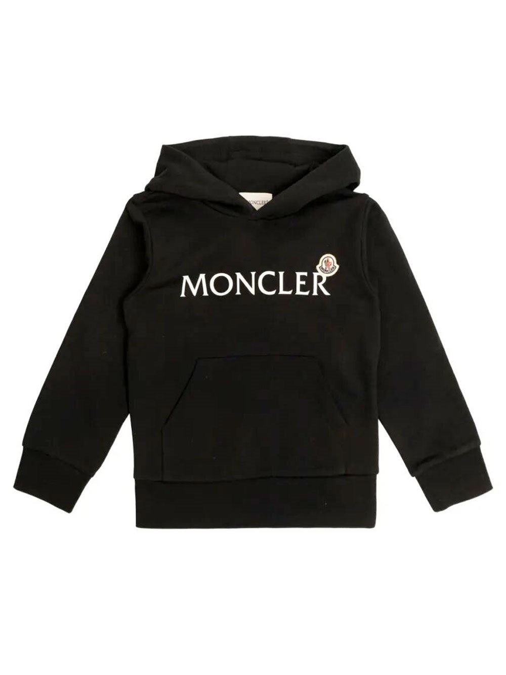 Moncler Kids Boys Black Logo Hoodie In Cotton Jersey