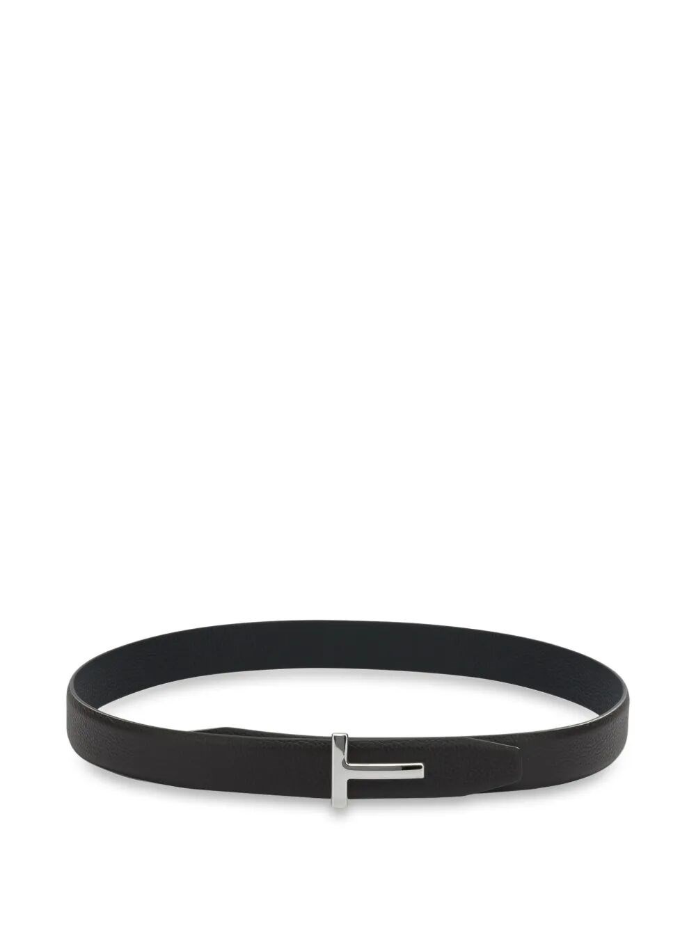 Tom Ford Men's Brown Bicolored Hammered Leather Belt With T Buckle