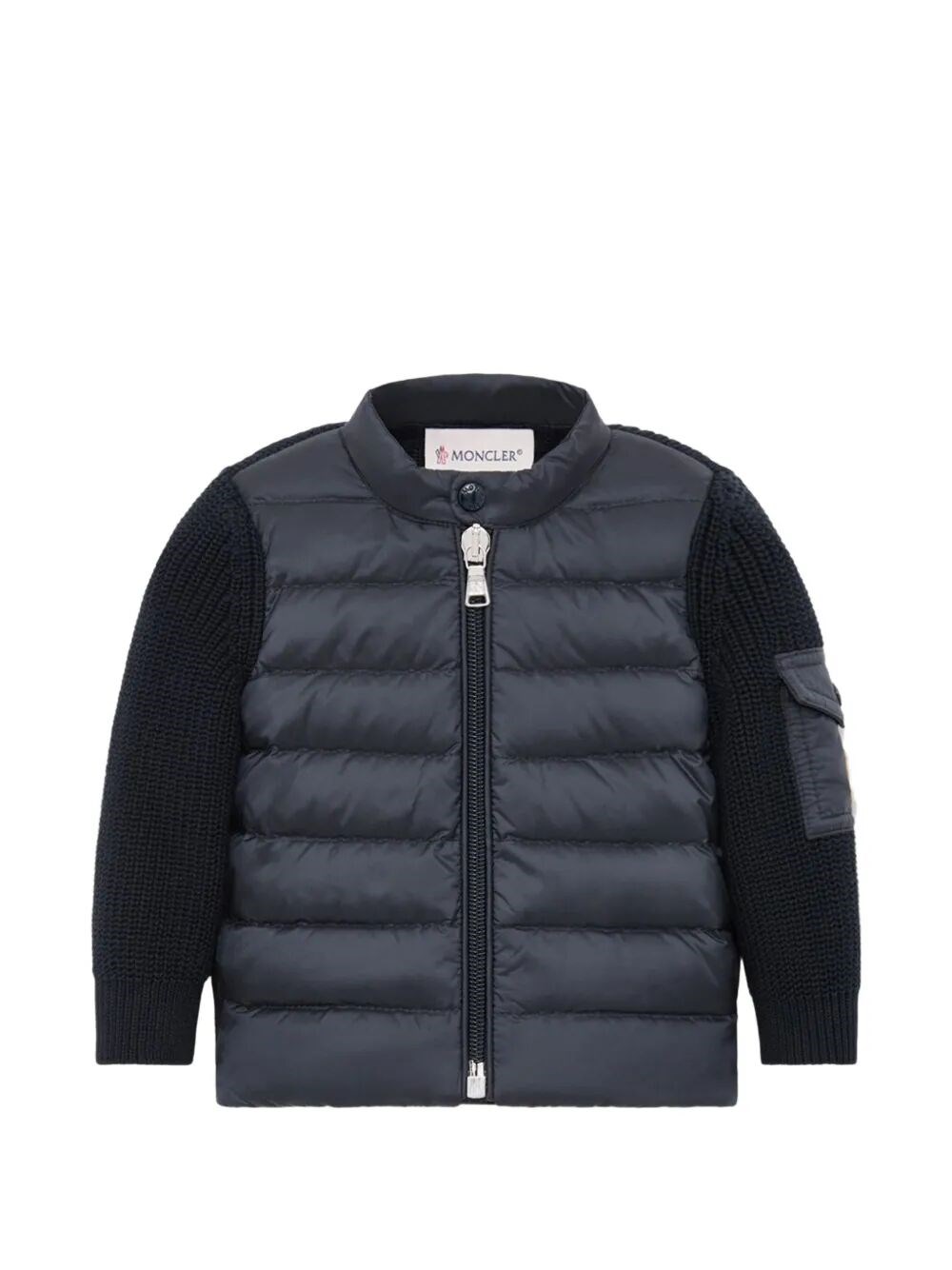 Moncler Kids Girls Blue Puffed Cardigan