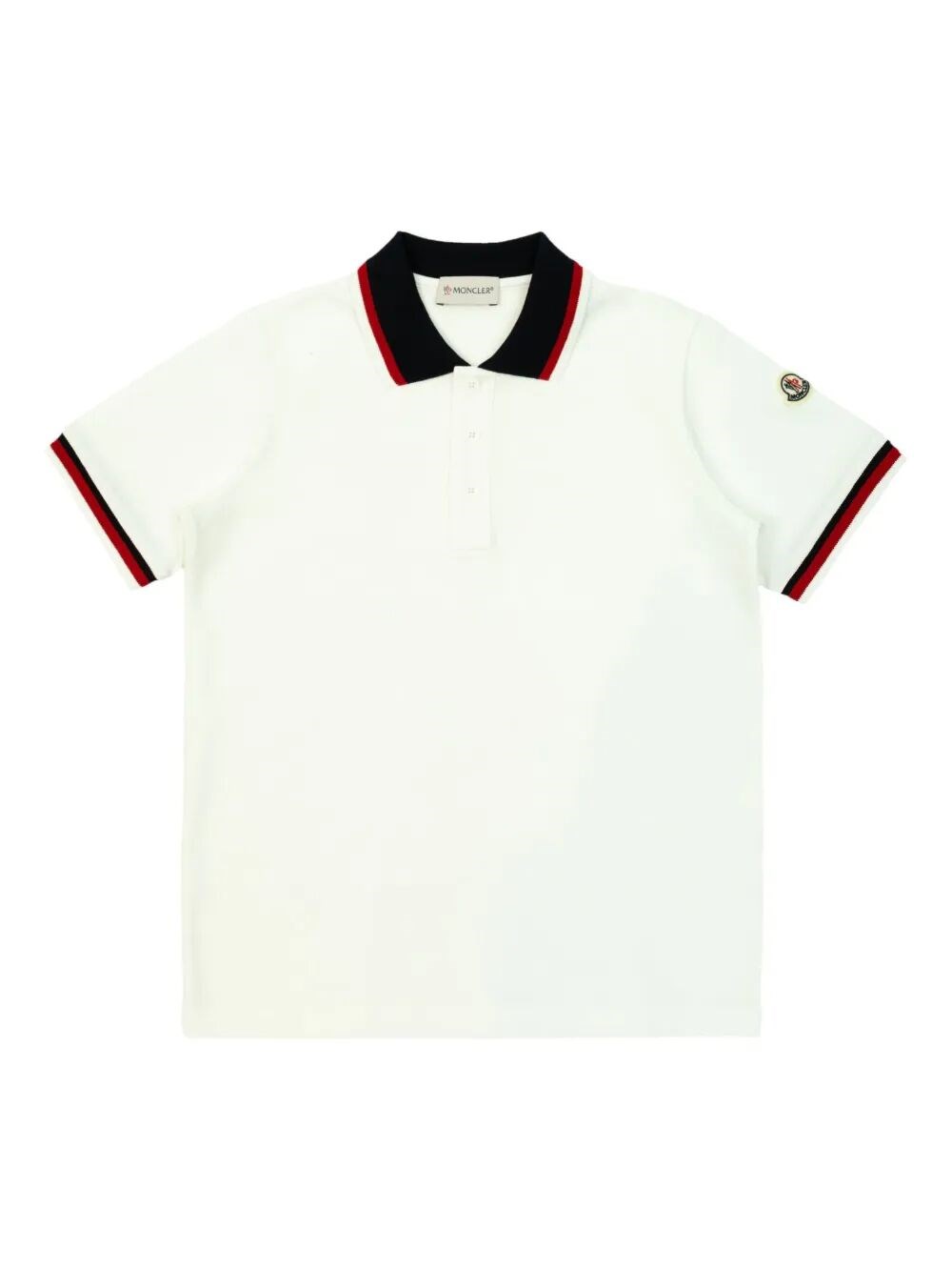 Moncler Kids Boys Nude & Neutrals Short Sleeve Polo With Logo On The Shoulder