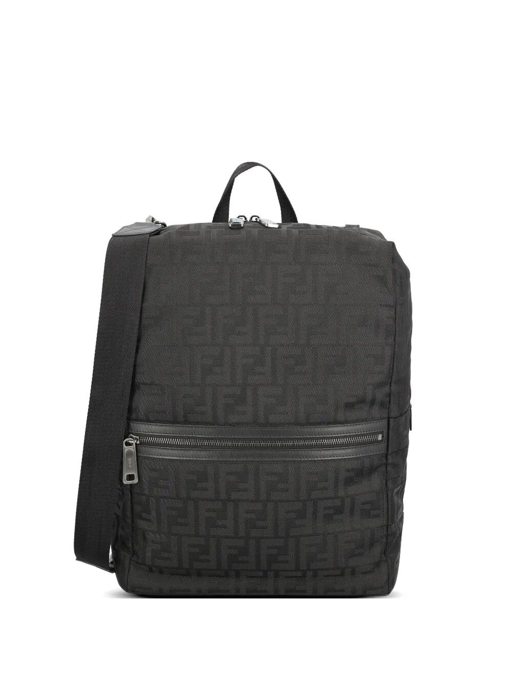 Fendi Men's Black Backpack For Him In Nylon Ff