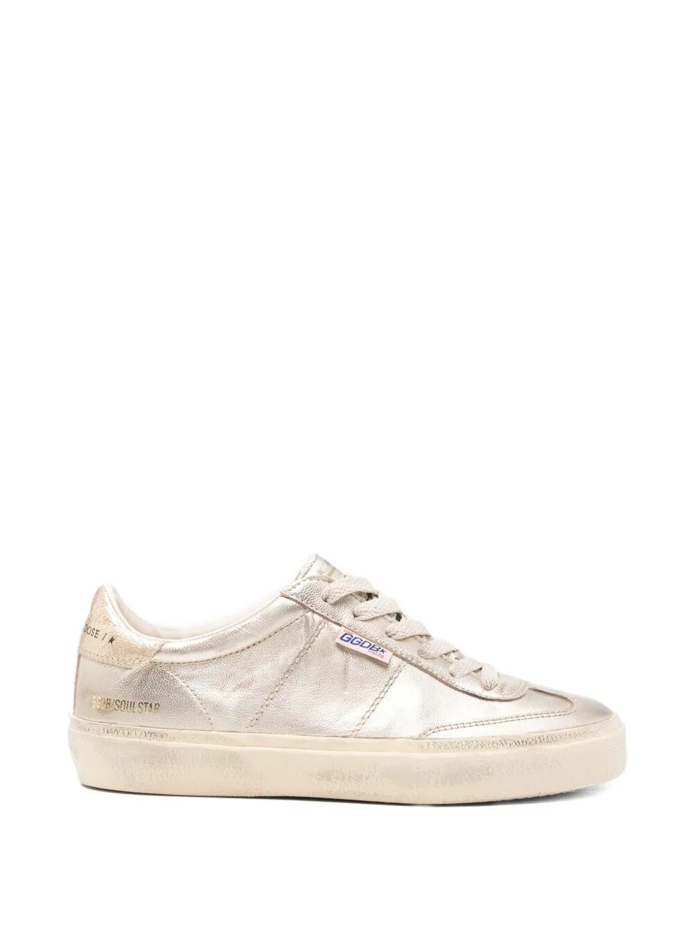 Golden Goose Women's Metallic Soul Star Sneakers In Laminated Leather With Cracked Leat