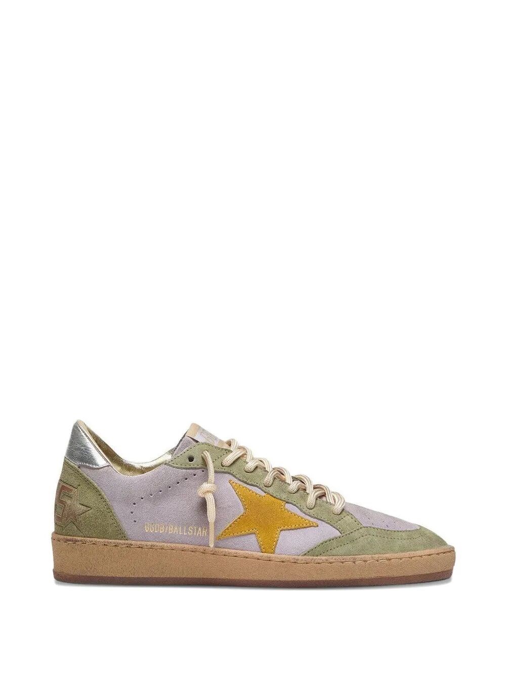 Golden Goose Women's Pink & Purple Ball Star Sneakers In Suede And Laminated Leather Heel