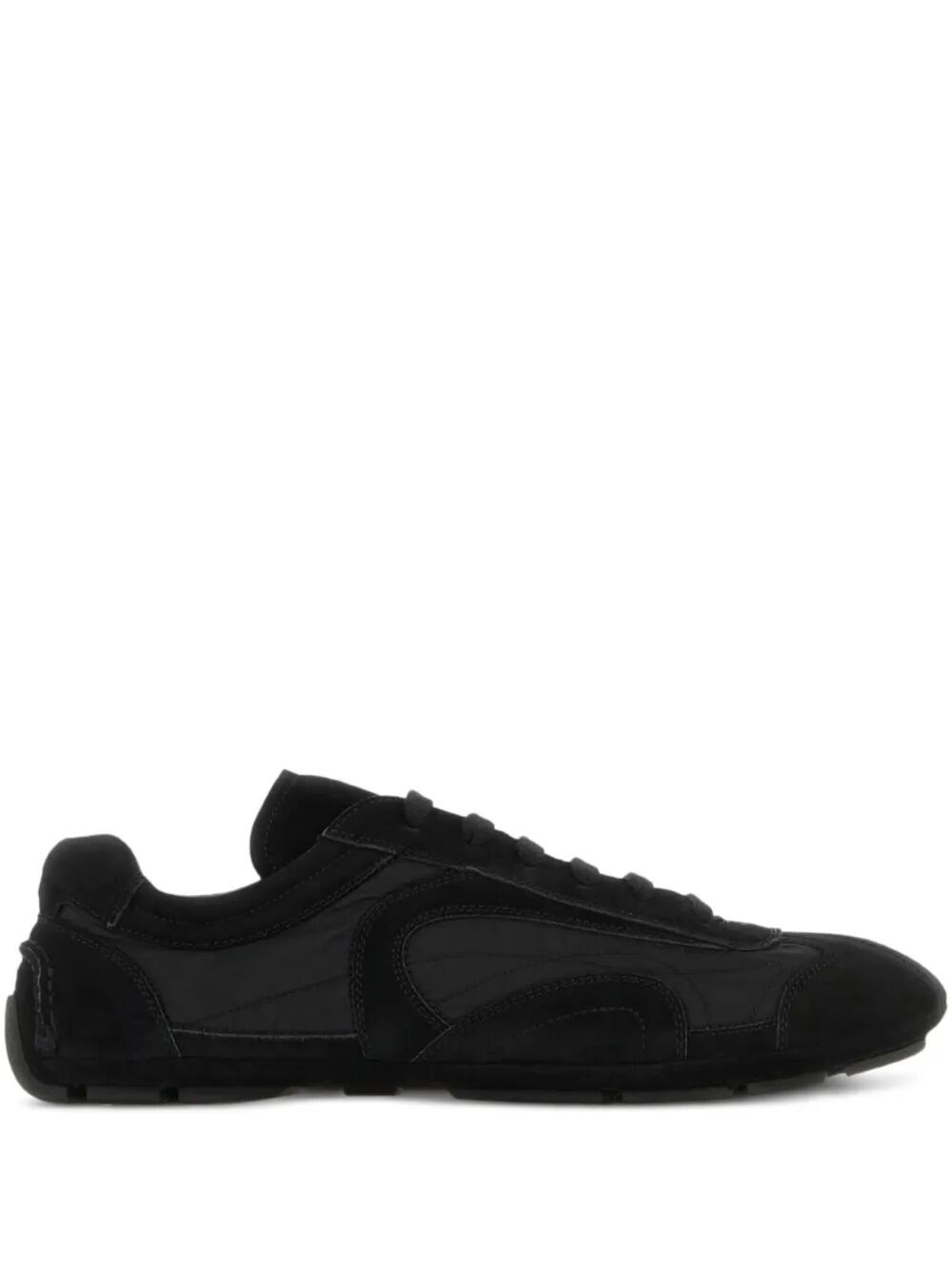 Prada Men's Black Montecarlo Re-Edition 2025 Sneakers In Nylon And Suede