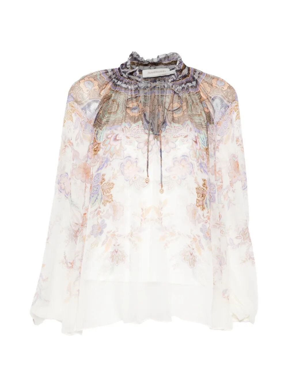 Zimmermann Luna Billow Blouse In Multi