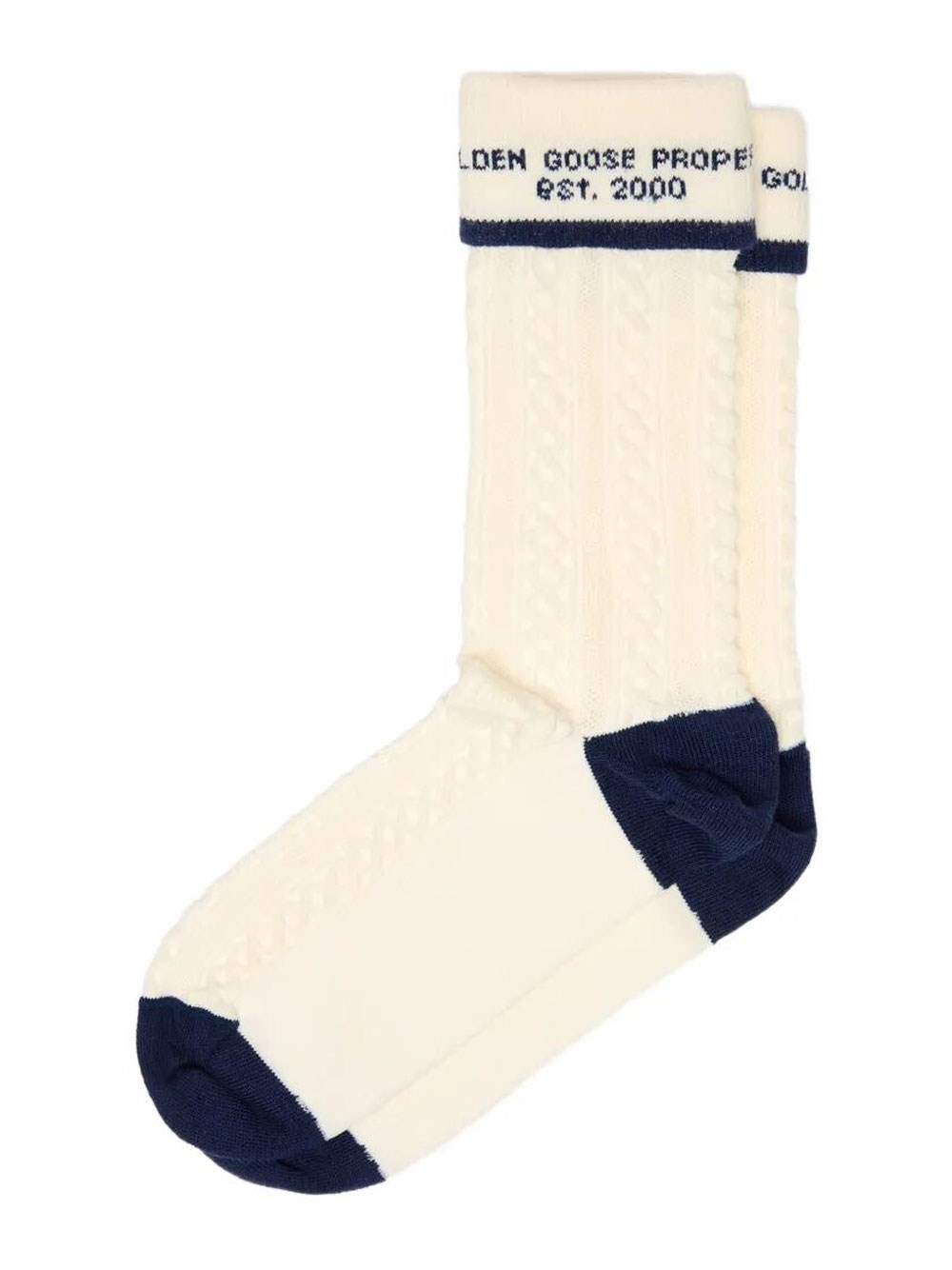 Golden Goose Women's Nude & Neutrals Woven Embroidery Socks With Turn-Up
