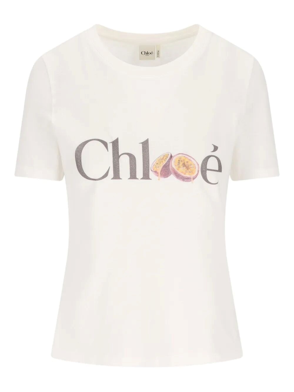 Chloé Women's White Baby Fit T-Shirt In Cotton Jersey With Passion Fruit Print