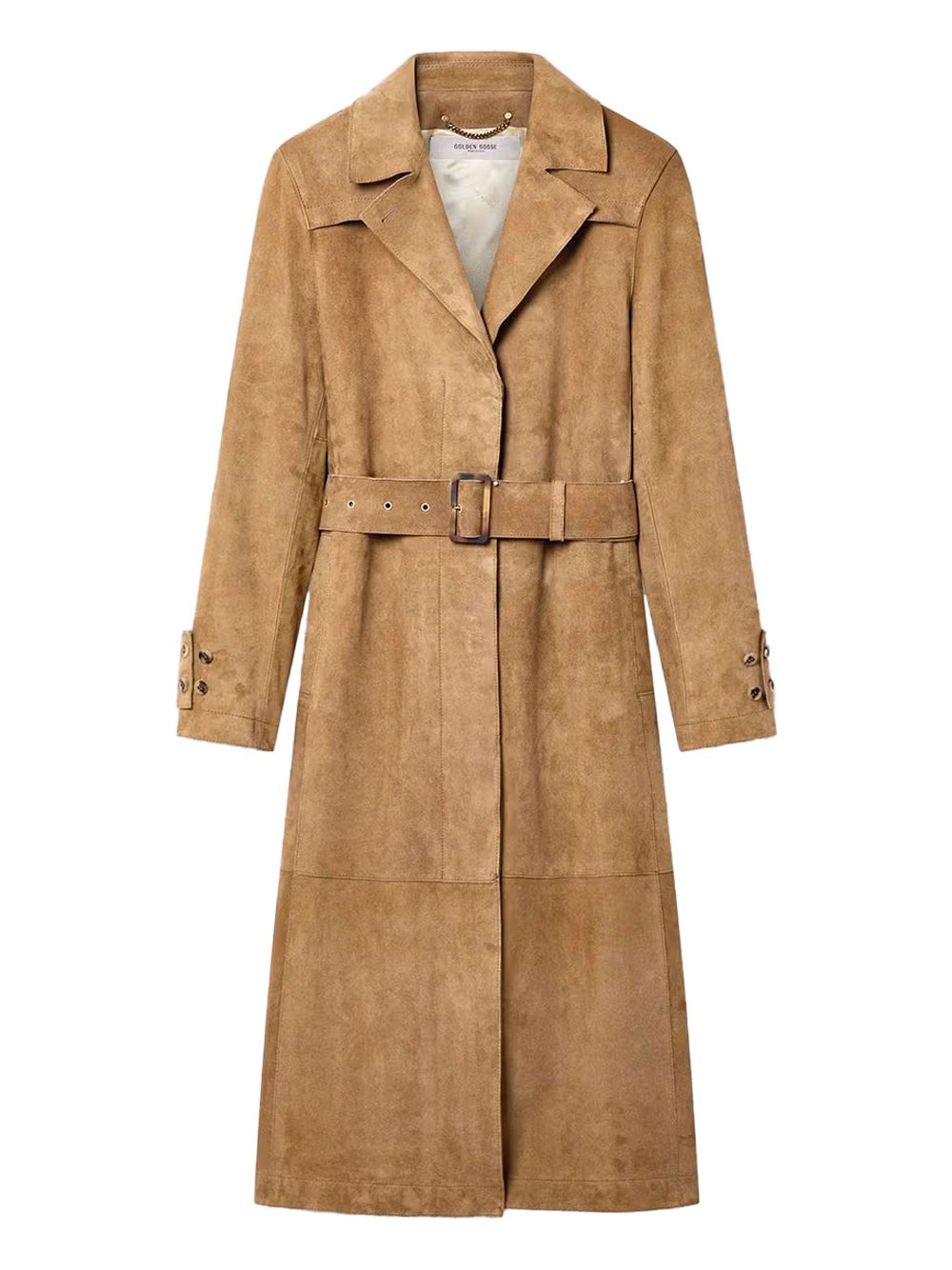 Golden Goose Women's Nude & Neutrals Waxed Treatment With Lived-In Effect Suede Trench Coat