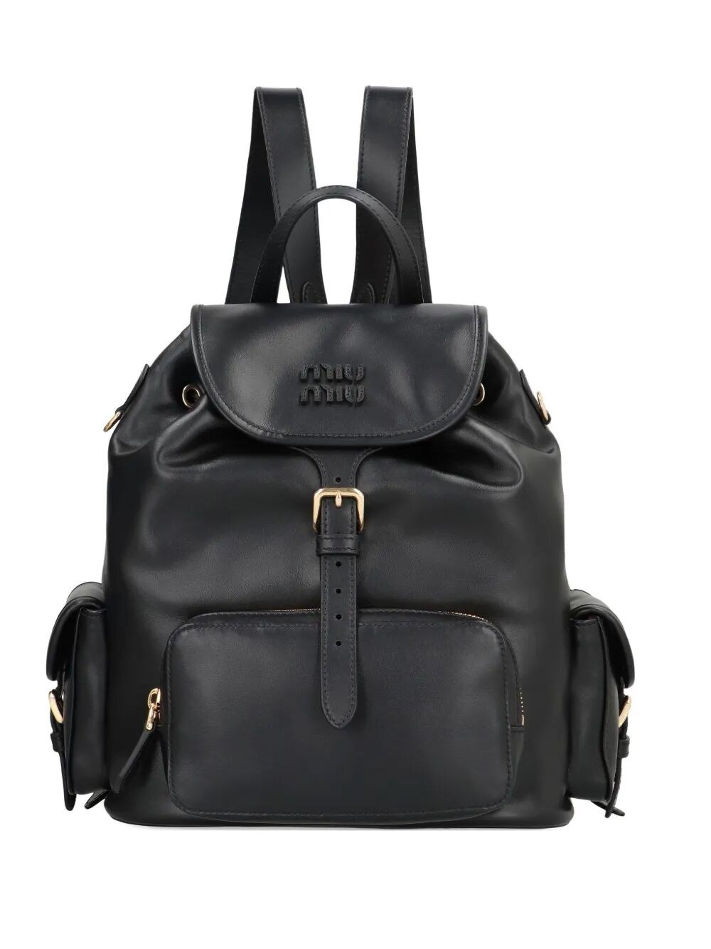 Miu Miu Women's Black Large Leather Backpack