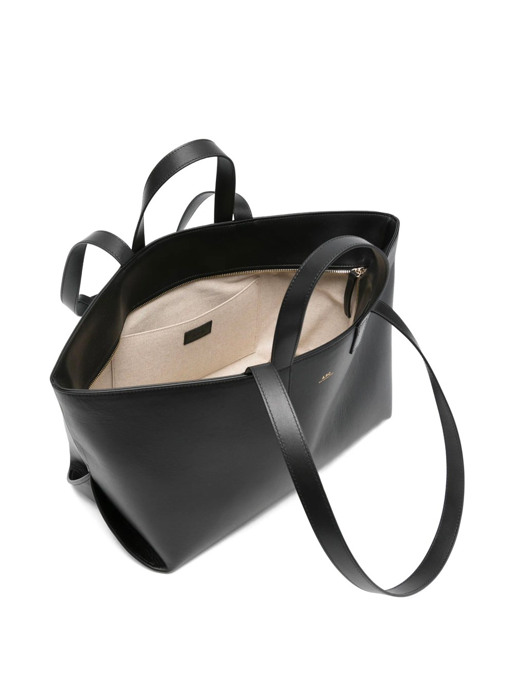 A.p.c. Le drummer leather tote bag available on Monti Boutique - 75074